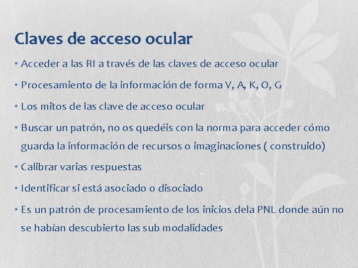 Claves de acceso ocular • Acceder a las RI a través de las claves