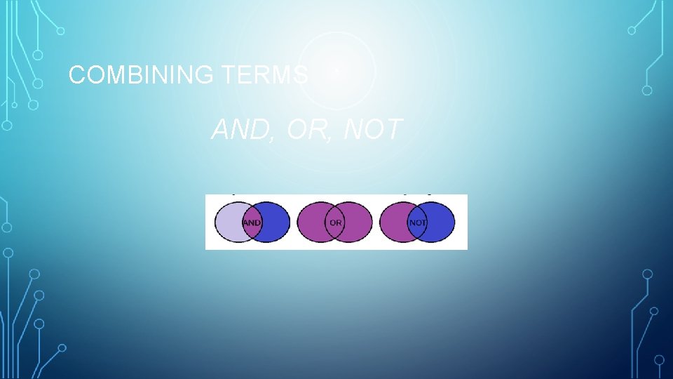 COMBINING TERMS AND, OR, NOT 