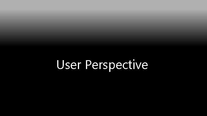 User Perspective 