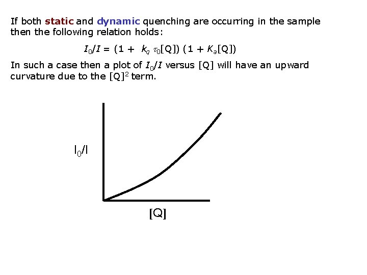 If both static and dynamic quenching are occurring in the sample then the following