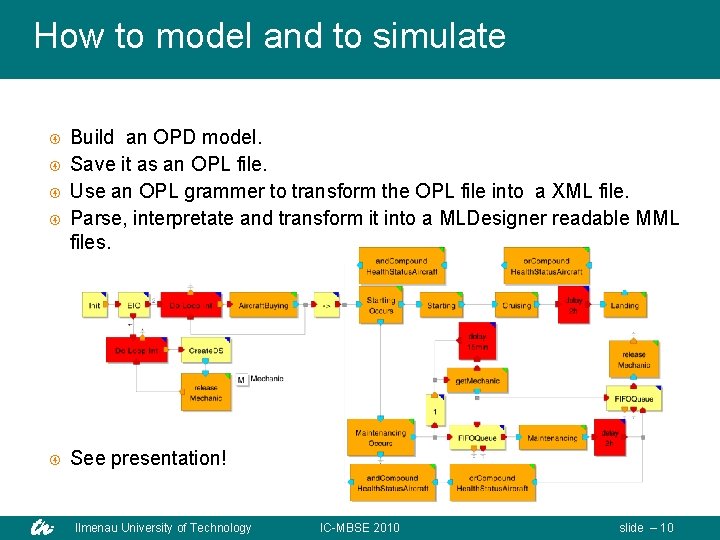 How to model and to simulate Build an OPD model. Save it as an