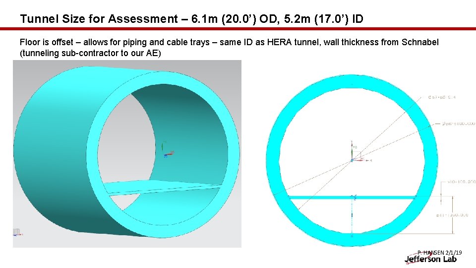 Tunnel Size for Assessment – 6. 1 m (20. 0’) OD, 5. 2 m