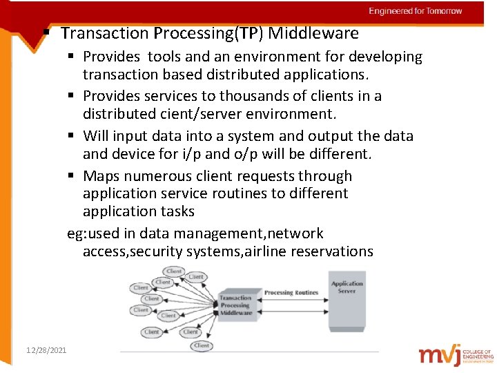 Engineered for Tomorrow § Transaction Processing(TP) Middleware § Provides tools and an environment for