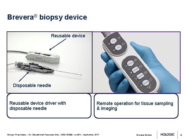 Brevera® biopsy device Reusable device Disposable needle Reusable device driver with disposable needle Remote