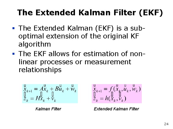 The Extended Kalman Filter (EKF) § The Extended Kalman (EKF) is a suboptimal extension