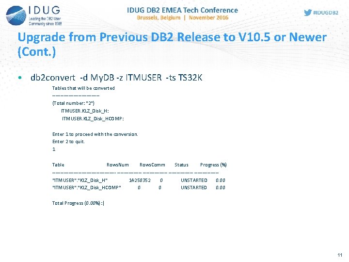 Upgrade from Previous DB 2 Release to V 10. 5 or Newer (Cont. )