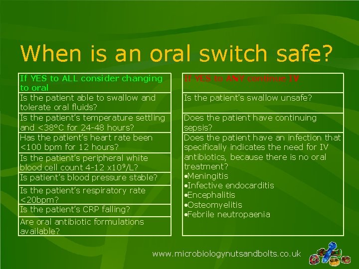 When is an oral switch safe? If YES to ALL consider changing to oral