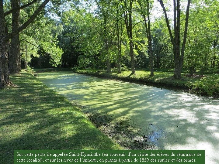 Sur cette petite île appelée Saint-Hyacinthe (en souvenir d’un visite des élèves du séminaire