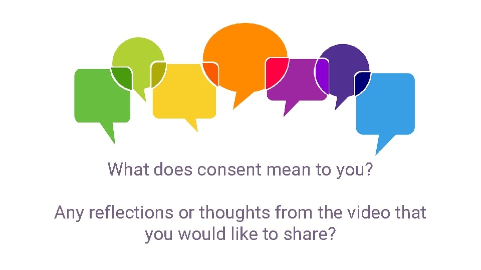 What does consent mean to you? Any reflections or thoughts from the video that