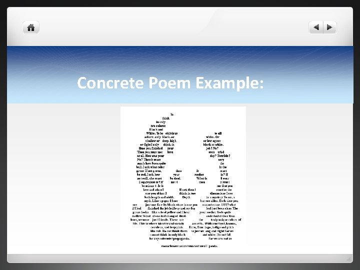 Concrete Poem Example: 