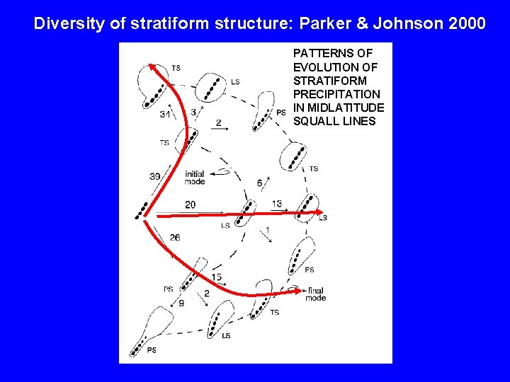 Diversity of stratiform structure: Parker & Johnson 2000 PATTERNS OF EVOLUTION OF STRATIFORM PRECIPITATION