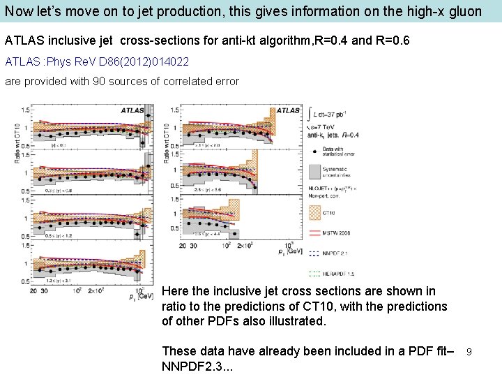 Now let’s move on to jet production, this gives information on the high-x gluon