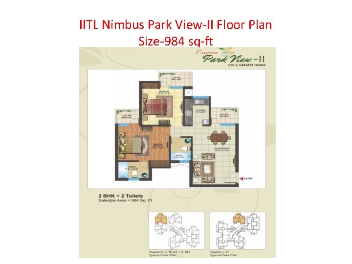IITL Nimbus Park View-II Floor Plan Size-984 sq-ft 