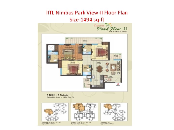 IITL Nimbus Park View-II Floor Plan Size-1494 sq-ft 