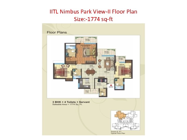 IITL Nimbus Park View-II Floor Plan Size: -1774 sq-ft 