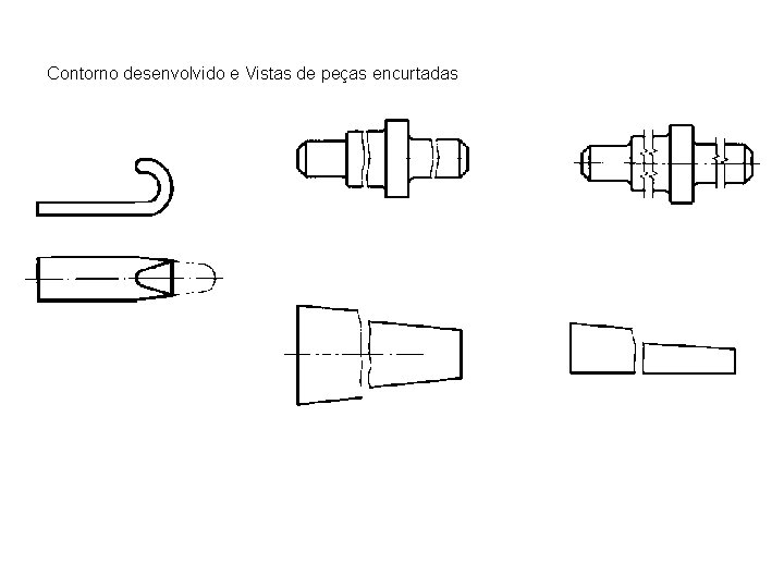 Contorno desenvolvido e Vistas de peças encurtadas 