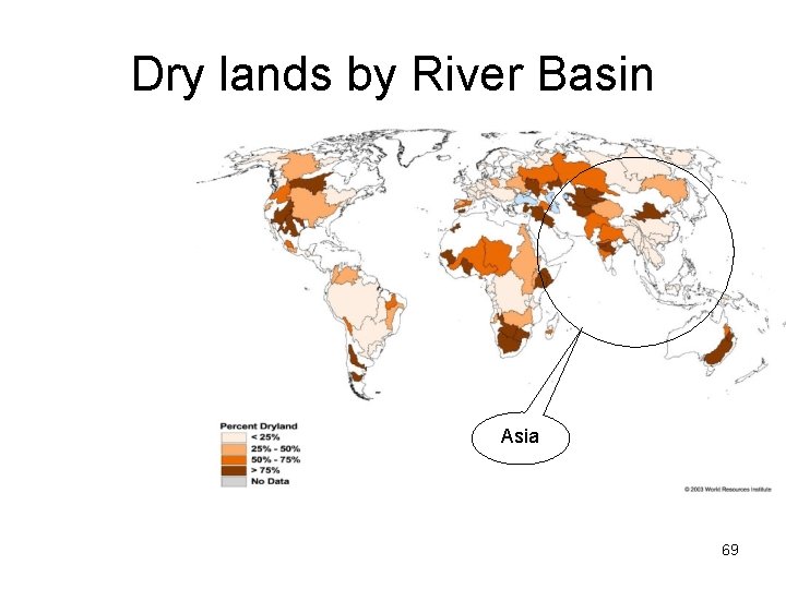 Dry lands by River Basin Asia 69 