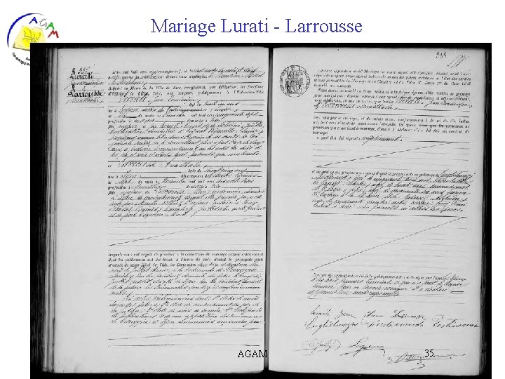 Mariage Lurati - Larrousse AGAM 35 