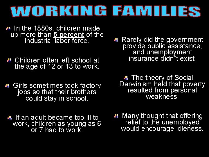 In the 1880 s, children made up more than 5 percent of the industrial