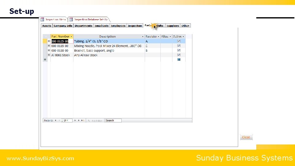 Set-up www. Sunday. Biz. Sys. com Sunday Business Systems 