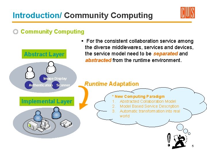 Introduction/ Community Computing Abstract Layer § For the consistent collaboration service among the diverse