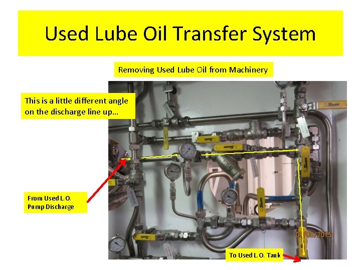 Used Lube Oil Transfer System Removing Used Lube Oil from Machinery This is a