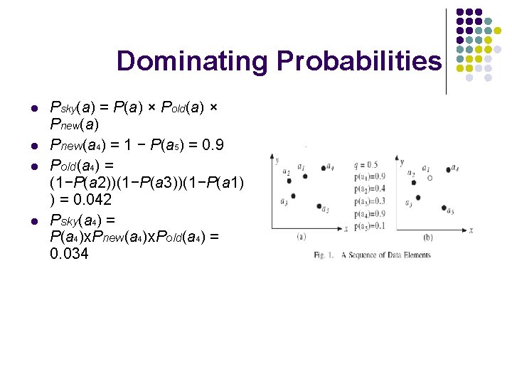 Dominating Probabilities l l Psky(a) = P(a) × Pold(a) × Pnew(a) Pnew(a 4) =