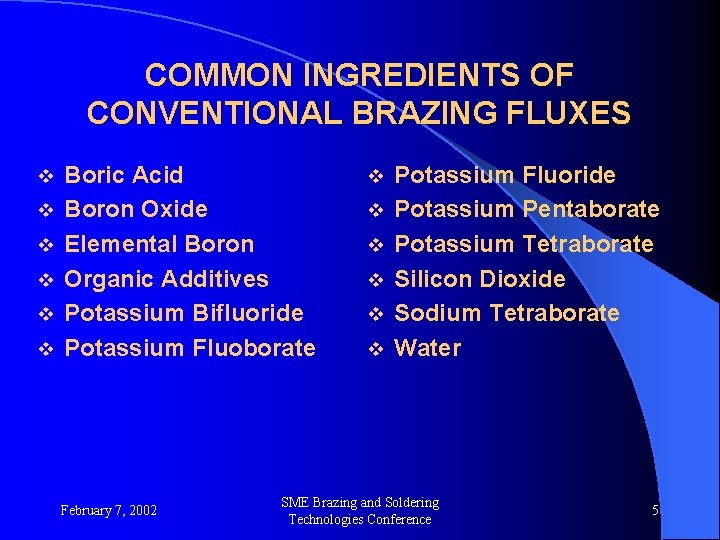 NEW DEVELOPMENTS IN BRAZING FLUXES DR Y BASKIN