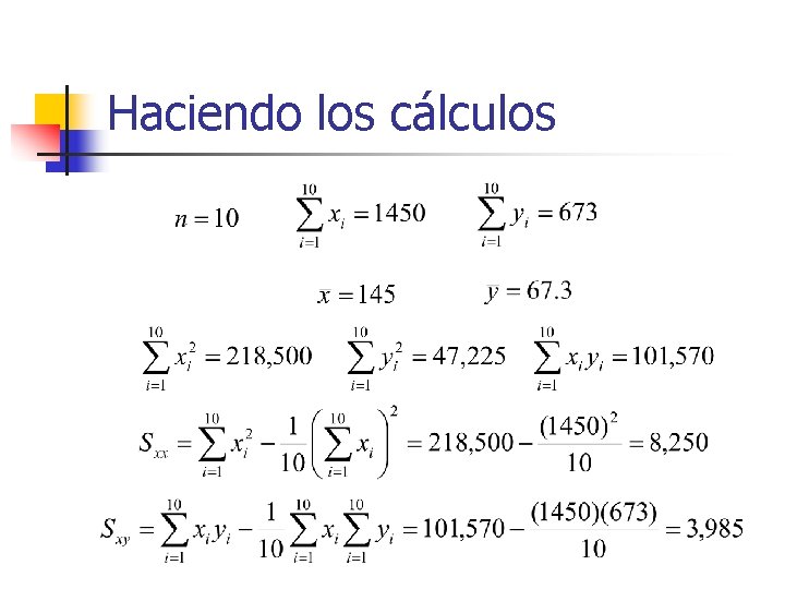 Haciendo los cálculos 