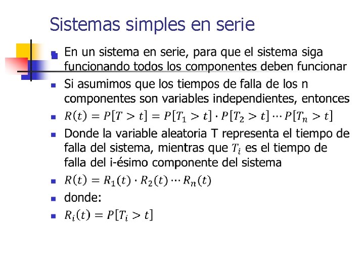 Sistemas simples en serie n 