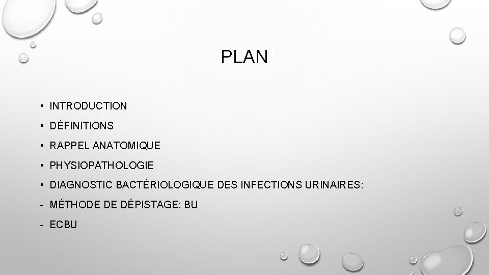 PLAN • INTRODUCTION • DÉFINITIONS • RAPPEL ANATOMIQUE • PHYSIOPATHOLOGIE • DIAGNOSTIC BACTÉRIOLOGIQUE DES