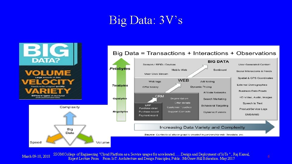 Big Data: 3 V’s March 09 -10, 2018 SSGM College of Engineering "Cloud Platform