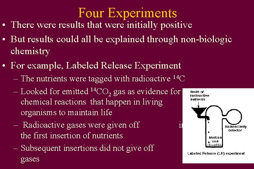 Four Experiments • There were results that were initially positive • But results could