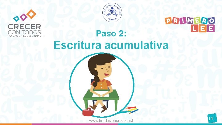 Paso 2: Escritura acumulativa www. fundacioncrecer. net 14 