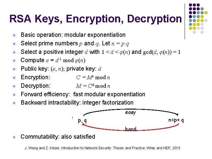 RSA Keys, Encryption, Decryption l l l l l Basic operation: modular exponentiation Select