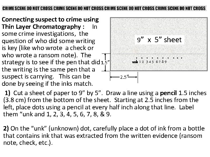 Connecting suspect to crime using Thin Layer Chromatography : In some crime investigations, the