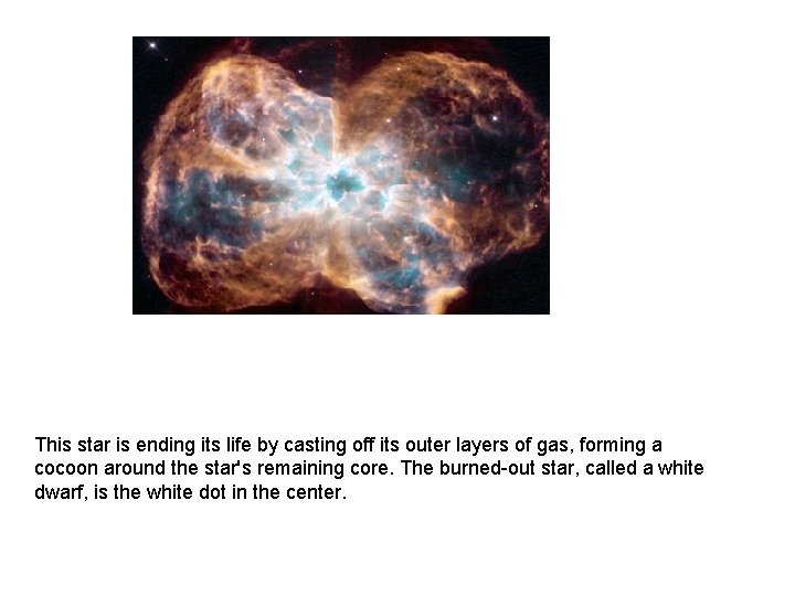 This star is ending its life by casting off its outer layers of gas,