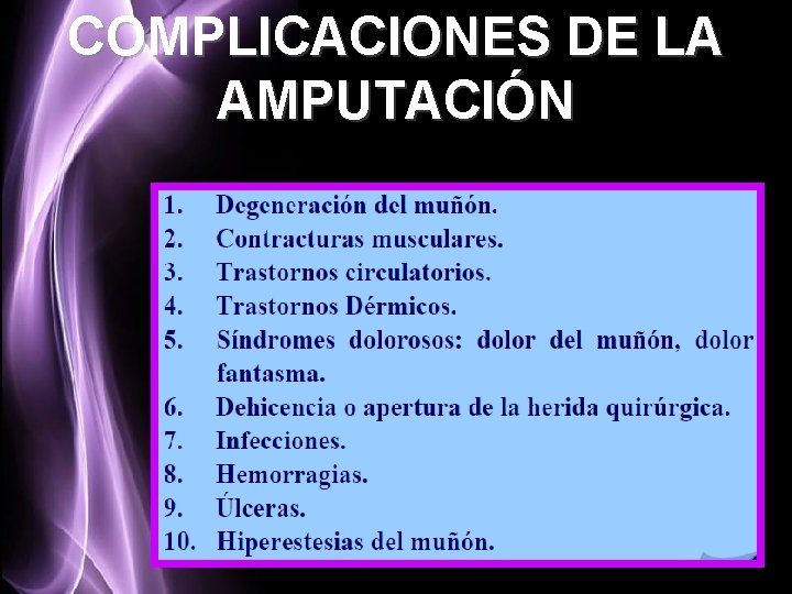 COMPLICACIONES DE LA AMPUTACIÓN 