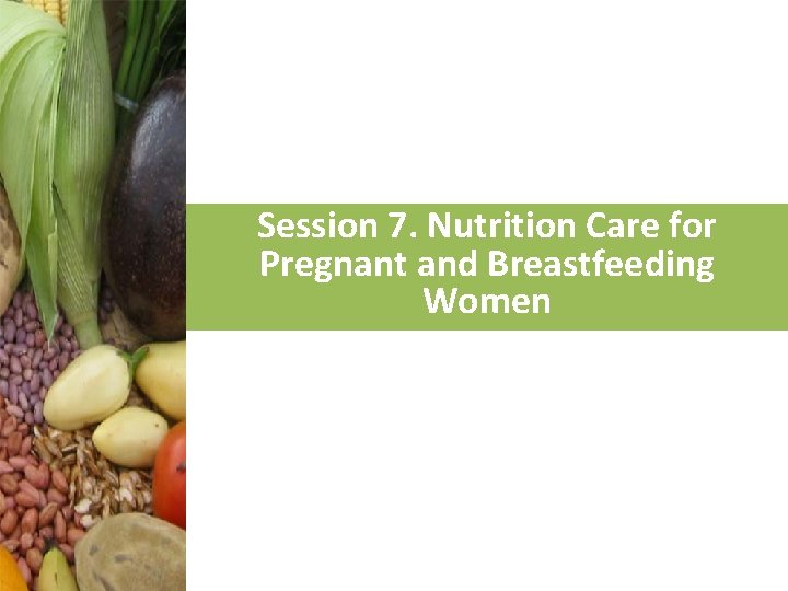 Session 7. Nutrition Care for Pregnant and Breastfeeding Women 