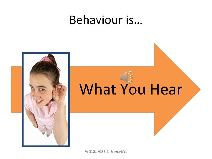 Behaviour is… What You Hear WCDSB, HDSB & Erinoakkids 