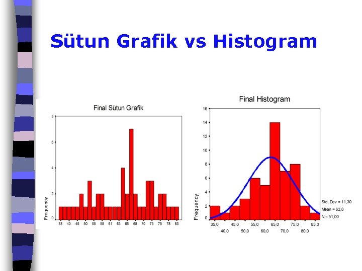 Sütun Grafik vs Histogram 