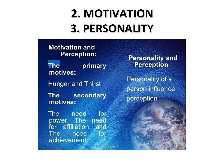 2. MOTIVATION 3. PERSONALITY 