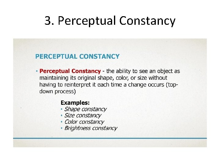 3. Perceptual Constancy 