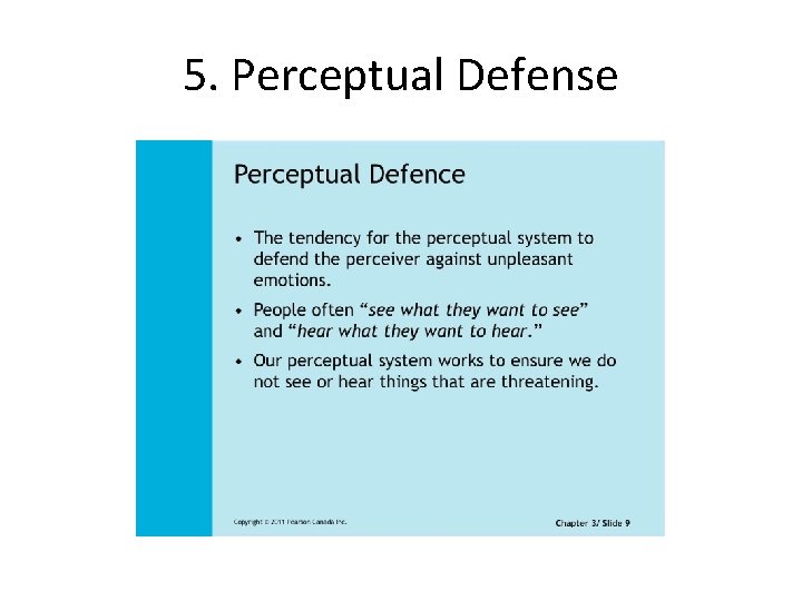 5. Perceptual Defense 