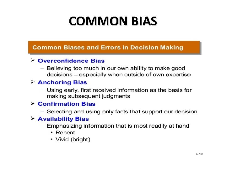 COMMON BIAS COMMON BIAS