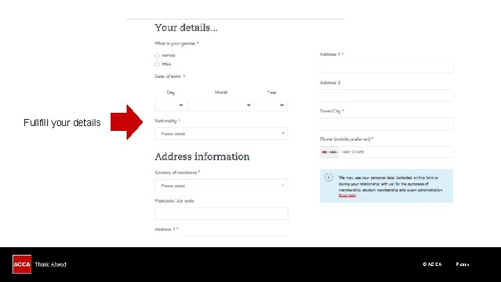Fullfill your details © ACCA Public 