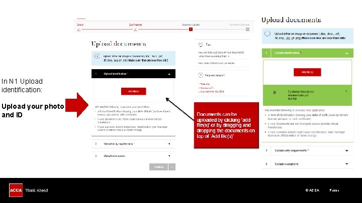 In N 1 Upload identification: Upload your photo and ID © ACCA Public 