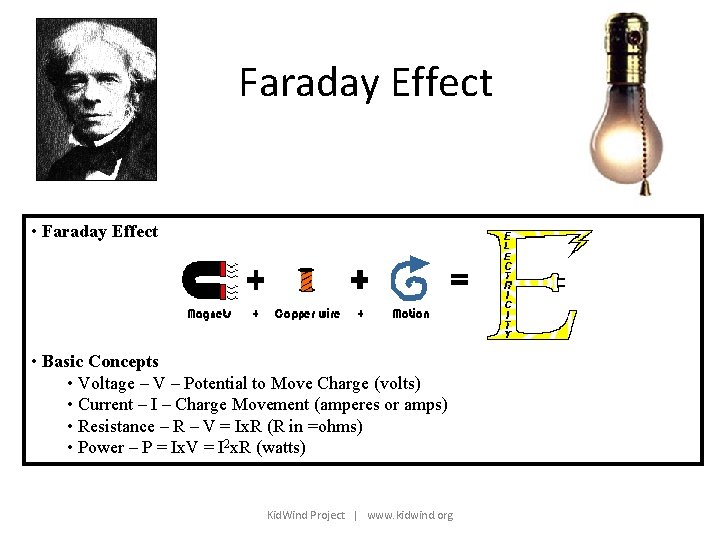 Faraday Effect • Basic Concepts • Voltage – V – Potential to Move Charge