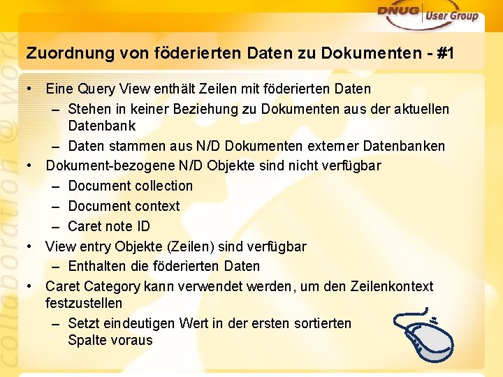 Zuordnung von föderierten Daten zu Dokumenten - #1 • Eine Query View enthält Zeilen