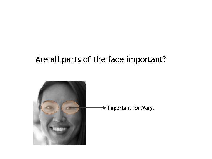 Are all parts of the face important? Important for Mary. 